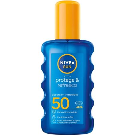 Nivea Sun Protege & Refresca Spf 50 Protector solar invisible de absorción inmediata aporta frescor y suavidad 200 ml