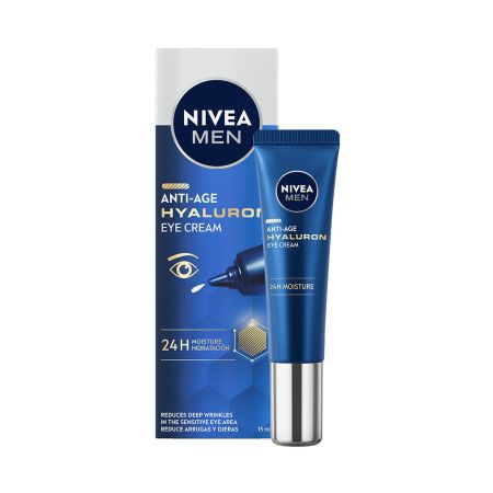 Nivea Men Anti-Age Hyaluron Eye Cream 24 H Contorno de ojos antiedad reductor de arrugas 15 ml