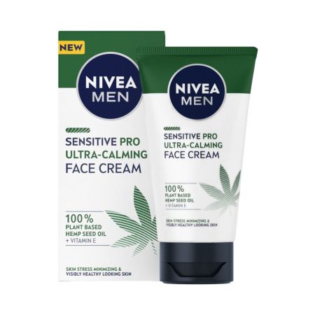 Nivea Men Sensitive Pro Ultra-Calming Face Cream Crema facial vegana hidratante minimiza instantáneamente los signos de estrés 75 ml
