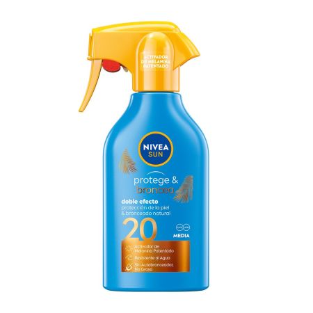 Nivea Sun Protege & Broncea Spray Spf 20 Protector solar corporal de doble efecto estimula el bronceado natural de la piel 270 ml