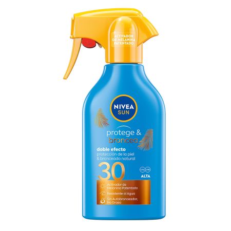 Nivea Sun Protege & Broncea Spray Spf 30 Protector solar corporal de doble efecto estimula el bronceado natural de la piel 270 ml