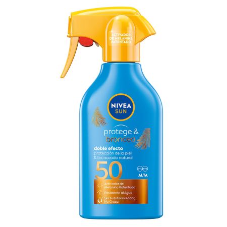 Nivea Sun Protege & Broncea Spray Spf 50 Protector solar corporal de doble efecto estimula el bronceado natural de la piel 270 ml