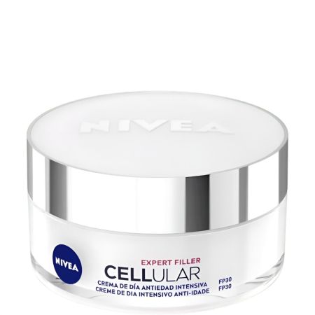 Nivea Cellular Expert Filler Crema De Día Antiedad Sfp 30 Crema de día antiedad intensiva efecto rellenador 24 horas con ácido hialurónico y ácido fólico 50 ml