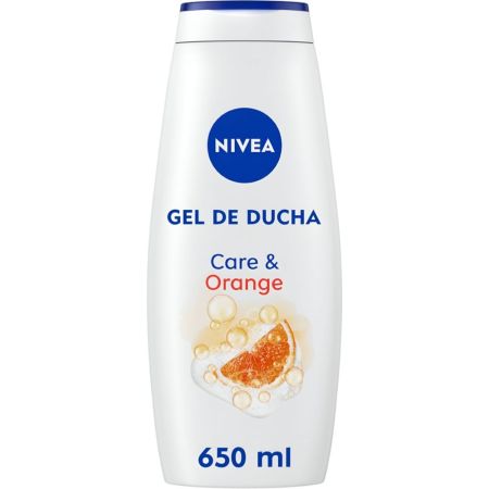 Nivea Care & Orange Gel De Ducha Gel de ducha enriquecido con aceites naturales ofrece hidratación y piel suave con aroma a naranja 650 ml