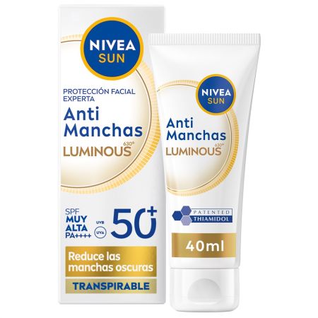 Nivea Sun Luminous 630 Fluido Antimanchas Spf 50+ Fluido antichanchas previene y reduce visiblemente las manchas solares 40 ml