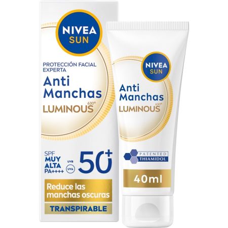 Nivea Sun Luminous 630 Fluido Antimanchas Spf 50+ Fluido antichanchas previene y reduce visiblemente las manchas solares 40 ml
