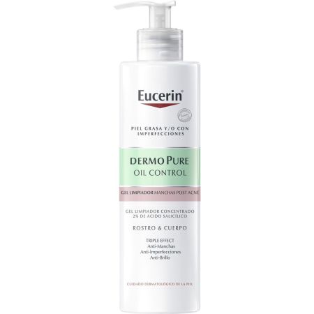Eucerin Dermopure Oil Control Gel Limpiador Gel limpiador facial y corporal antiimperfecciones antimanchas y antibrillos 400 ml