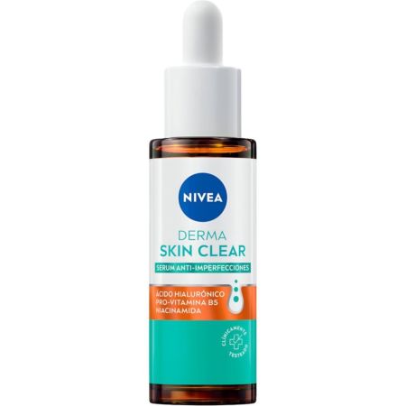 Nivea Derma Skin Clear Sérum Reequilibrante & Perfeccionador Sérum antimanchas calma hidrata reduce imperfecciones y refuerza para una piel mejorada 30 ml