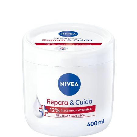 Nivea Repara & Cuida Glicerina+Vitamina E Body Lotion Crema corporal hidratante alivia y refuerza la barrera ofreciendo protección hasta 72 horas con glicerina y vitamina e 400 ml