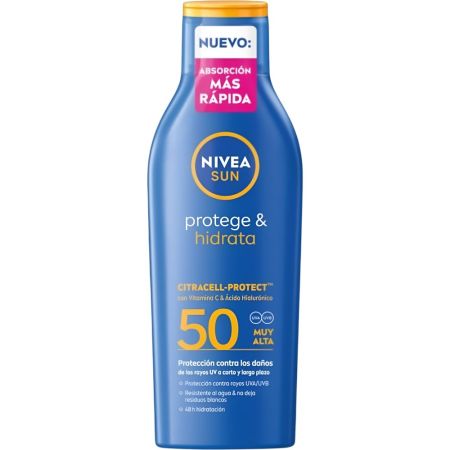 Nivea Sun Protege & Hidrata Spf 50 Loción Solar Leche solar corporal resistente al agua de rápida absorción hidratante 48 horas 200 ml