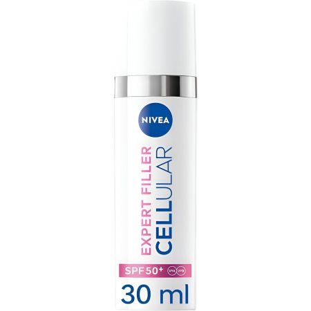 Nivea Cellular Expert Filler Sérum Uv Diario Spf 50+ Sérum fluido hidrata al instante corrige y previene lo signos de envejecimiento con ácido hialurónico 30 ml
