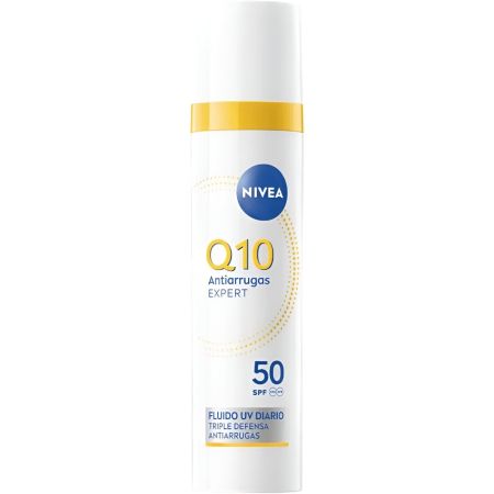 Nivea Q10 Antiarrugas Expert Fluido Uv Diario Sfp 50 Crema de día previene la glicación y reduce las arrugas piel más joven y saludable 40 ml