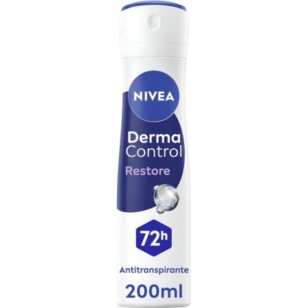 Nivea Derma Control Restore Sensitive Skin Desodorante Spray Desodorante invisible antitranspirable con toques florales ofrece hasta 72 horas de larga duración 200 ml