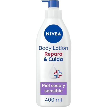 Nivea Repara & Cuida Body Lotion Sin Perfume Loción corporal de rápida absorción ofrece hidratación profunda hasta 72 horas con glicerina y panthenol 400 ml
