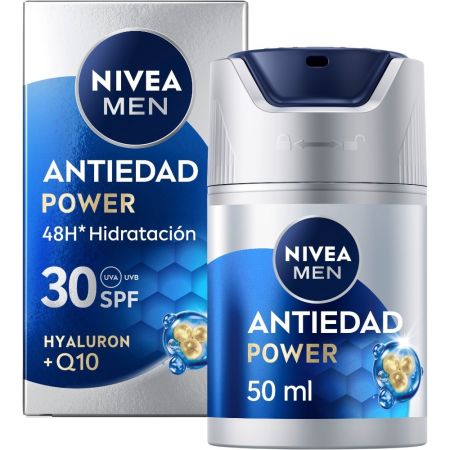 Nivea Men Hyaluron Anti-Age Crema Facial Hidratante Spf 30 Crema hidratante reduce arrugas y reafirma la piel con pro-retinol y ácido hialurónico 50 ml