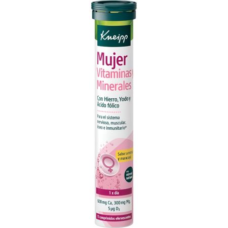 Kneipp Mujer Vitaminas Y Minerales Complemento Alimenticio Complemento alimenticio efervescente para el sistema nervioso sabor a mango y maracuyá 15 uds