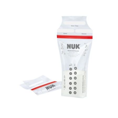 Nuk Bolsa De Leche Breast Milk Storage Bag Bolsa de conservación de doble cierre para almacenar leche materna 25 uds