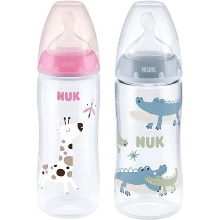 Nuk Biberón First Choice+ Silicona 6-18m Biberón de cuelllo alto incluye una tetina de silicona 360 ml