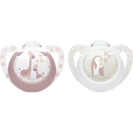 Nuk Chupete First Choice 0-6m Chupete con tetina plana delgada y estrecha no causa dientes torcidos o desalineación de la mandíbula 2 uds