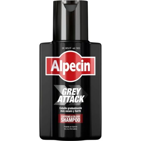 Alpecin Grey Attack Caffeine & Colour Shampoo Champú anticaída con cafeína ideal desde las primeras canas para un cabello más fuerte 200 ml