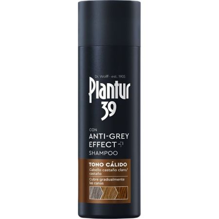 Plantur 39 Anti-Grey Effect Shampoo Tono Cálido Champú combate las canas de manera suave y eficaz consiguiendo un efecto de color natural y controlable 200 ml