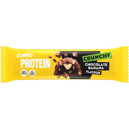 Corny Barrita Protein 30% Crunchy Chocolate Banana Barrita sin azúcares añadidos ofrece un aporte nutritivo ideal para recargar energía de forma saludable 45 gr