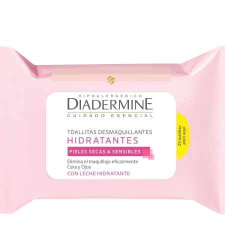 Diadermine Hidratantes Toallitas Desmaquillantes Toallitas desmaquillantes eliminan eficazmente maquillaje y suciedad 25 uds