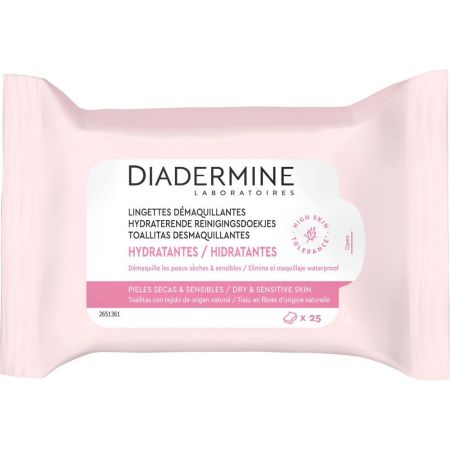 Diadermine Hidratantes Toallitas Desmaquillantes Toallitas desmaquillantes eliminan eficazmente maquillaje y suciedad 25 uds