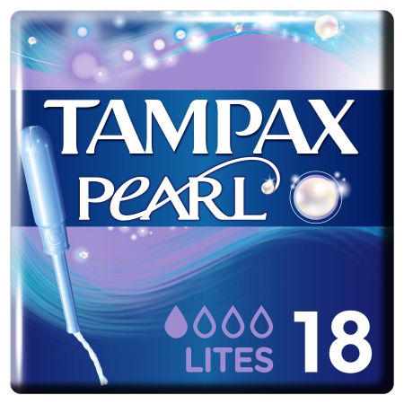 Tampax Tampones Pearl Lites Tampones con aplicador de plástico 18 uds