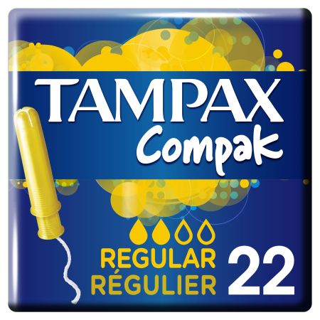 Tampax Tampones Compak Regular Tampones con aplicador de plástico 22 uds