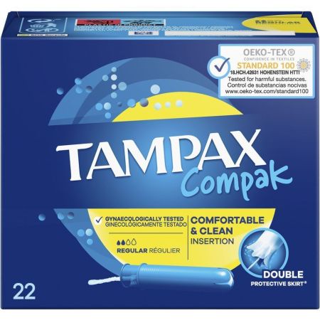 Tampax Tampones Compak Regular Tampones con aplicador de plástico 22 uds