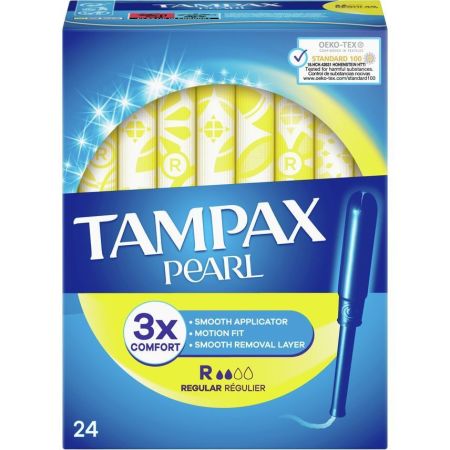 Tampax Tampones Pearl Regular Tampones con aplicador de plástico 24 uds