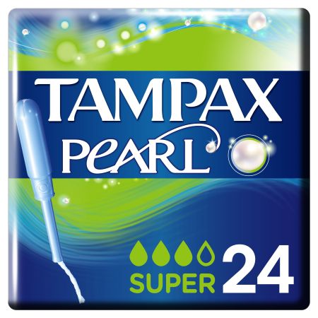 Tampax Tampones Pearl Super Tampones con aplicador de plástico 24 uds