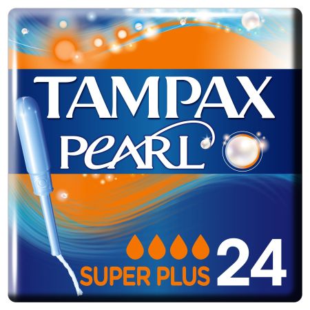Tampax Tampones Pearl Super Plus Tampones con aplicador de plástico 24 uds