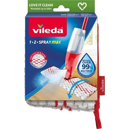 Vileda Mopa 1.2.Spray Max Recambio Mopa de microfibras con doble cara limpia incluso la suciedad más difícil con menos esfuerzo