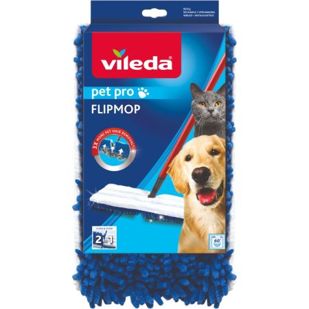 Vileda Pet Pro Mopa Flipmop 2 En 1 Recambio Mopa 100% microfibras recoge más suciedad y partículas