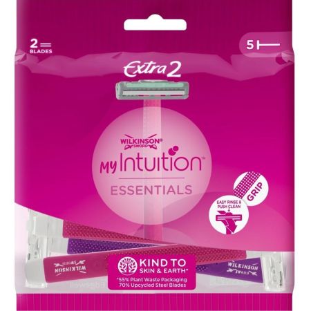 Wilkinson Maquinilla De Afeitar My Intuition Extra 2 Maquinilla de afeitar desechable para un afeitado suave y apurado 5 uds