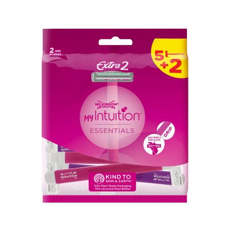 Wilkinson Maquinilla De Afeitar My Intuition Extra 2 Formato Especial Maquinilla de afeitar desechable con capuchón ofrece una depilación apurada y cómoda