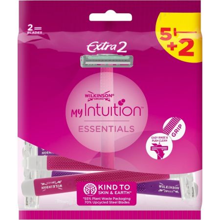 Wilkinson Maquinilla De Afeitar My Intuition Extra 2 Formato Especial Maquinilla de afeitar desechable con capuchón ofrece una depilación apurada y cómoda