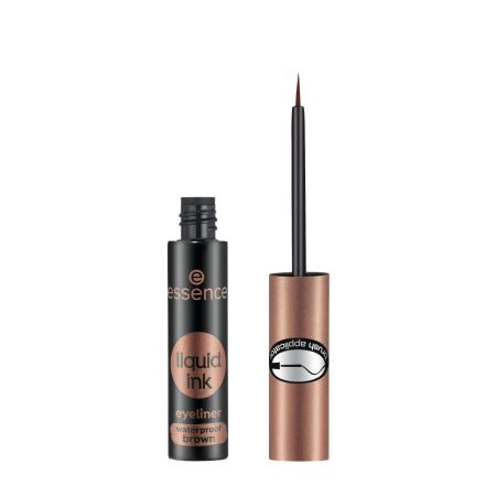 Essence Liquid Ink Eyeliner Waterproof Delineador de ojos resistente al agua con pincel fino para uso fácil y práctico