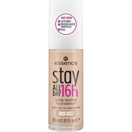 Essence Stay All Day 16 H Long-Lasting Foundation Base de maquillaje aspecto uniforme y suave hasta 16 horas cobertura de media a alta