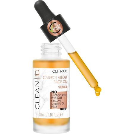 Catrice Clean Id Carrot Glow Face Oil Vegan Aceite facial hidrata la piel y consigue un brillo fresco y rosado vegano 30 ml