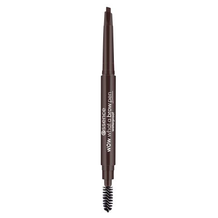 Essence Wow What A Brow Pen Waterpoof Lápiz de cejas con cepillo resistente al agua para un acabado definido tupido y natural