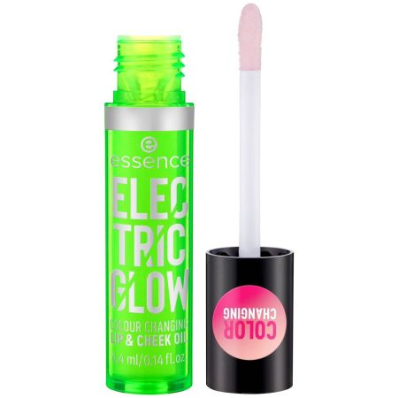 Essence Electric Glow Colour Changing Lip & Cheek Oil Bálsamo de labios y mejillas brillo natural y efecto fresco