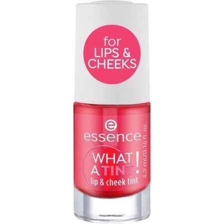 Essence What A Tint! Lip & Cheek Tint Tinte para labios y mejillas de textura no pegajosa ofrece acabado brillo de larga duración
