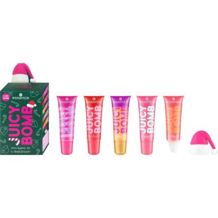 Essence Juicy Bomb Shiny Lipgloss Set Edición Limitada Set de brillo de labios no pegajoso con delicioso aroma ofrece un acabado ultrabrillante y precioso