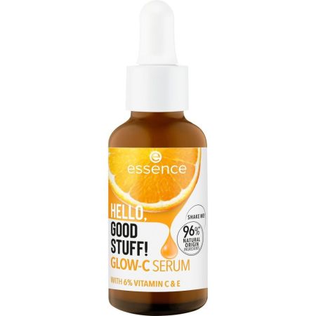 Essence Hello, Good Stuff! Glow-C Serum Sérum iluminador de textura ligera y lechosa se absorbe rápidamente para piel radiante y fresca al instante