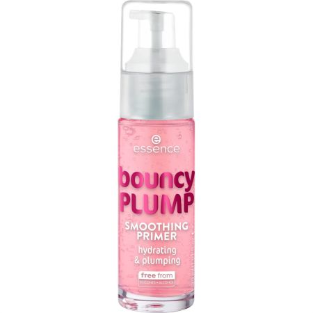 Essence Bouncy Plump Smoothing Primer Prebase de maquillaje sin siliconas ofrece explosión de hidratación y efecto refrescante con aroma a sandía