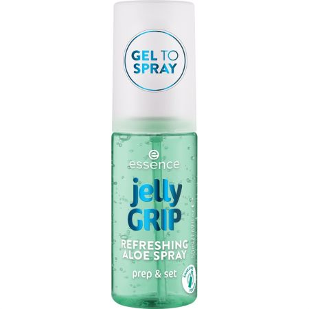 Essence Jelly Grip Refreshing Aloe Spray Spray de maquillaje refrescante fija y prepara tu piel ofreciendo hidratación con aloe vera