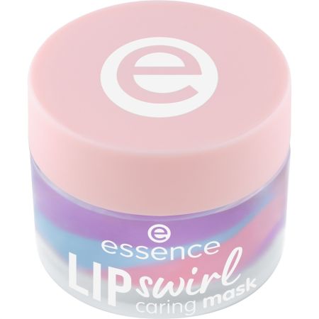Essence Lip Swirl Caring Mask Mascarilla para labios con textura de tres colores mima tus labios con nutrición suavidad y brillo
